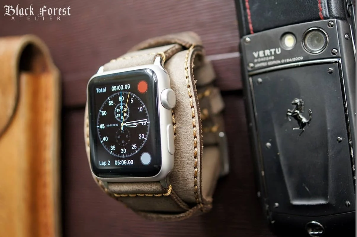 CUFF handgefertigt Leder Uhrenarmband incl. Lugs Adapter für Apple Watch (oder Apple Watch Sport) 42mm oder 38mm – Bild 6